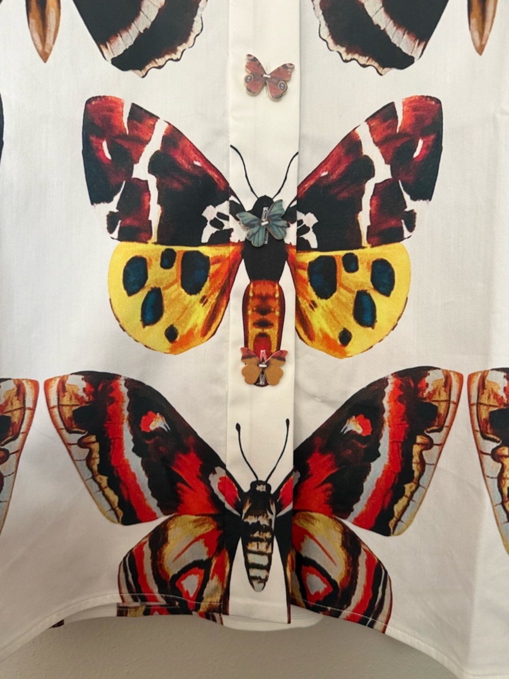 🦋 Rare Meghan Fabulous “Art to Wear” Button Down Print Blouse Size XS - Picture 4 of 7